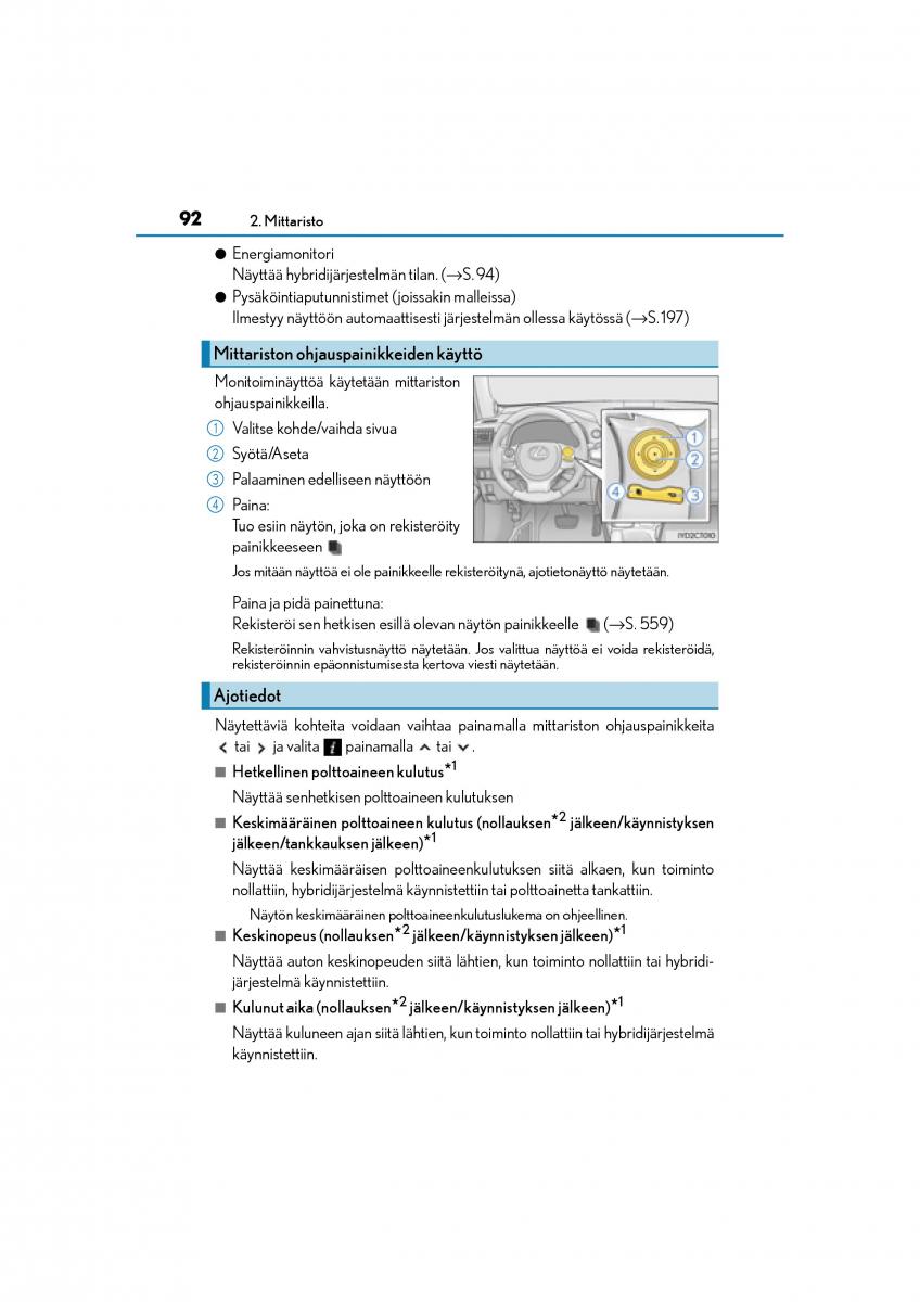 manual  Lexus CT200h omistajan kasikirja / page 92