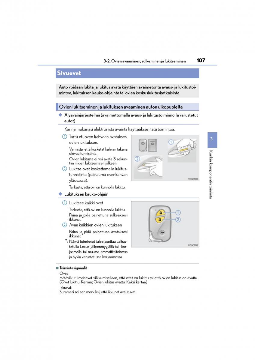 manual  Lexus CT200h omistajan kasikirja / page 107