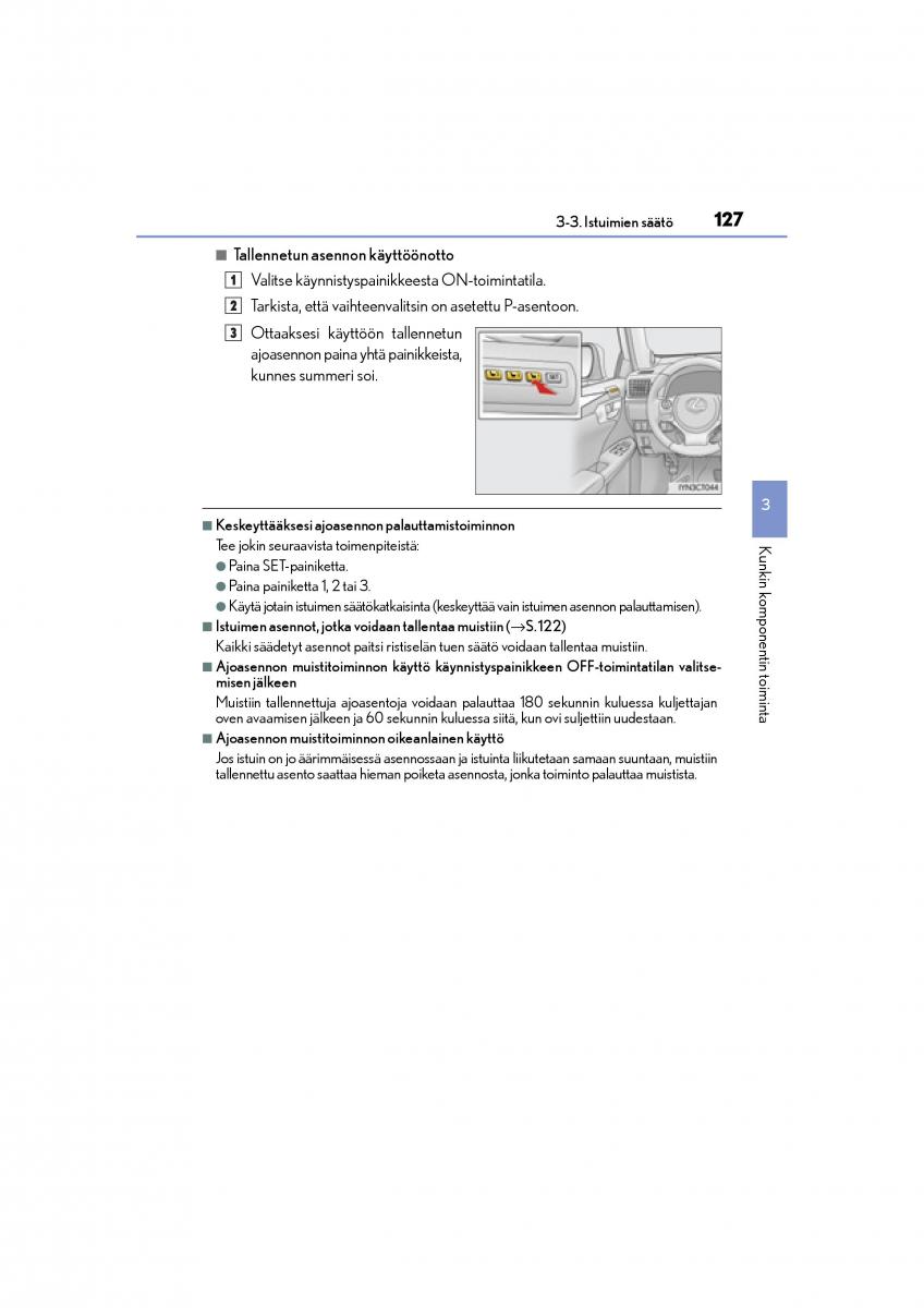 Lexus CT200h omistajan kasikirja / page 127