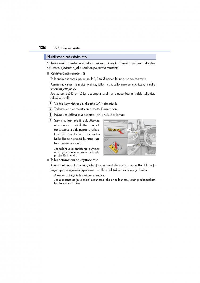 Lexus CT200h omistajan kasikirja / page 128