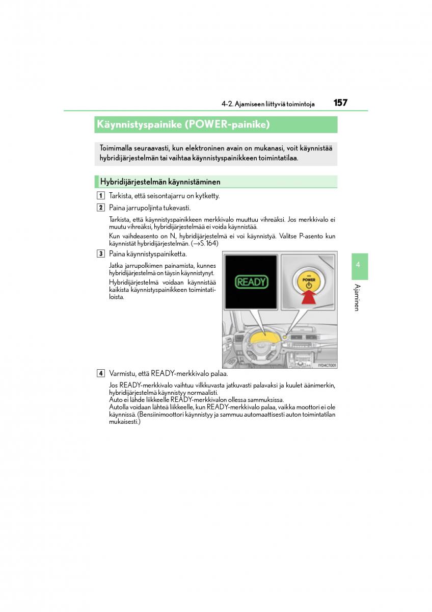 Lexus CT200h omistajan kasikirja / page 157