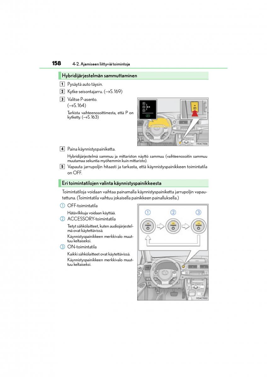 Lexus CT200h omistajan kasikirja / page 158