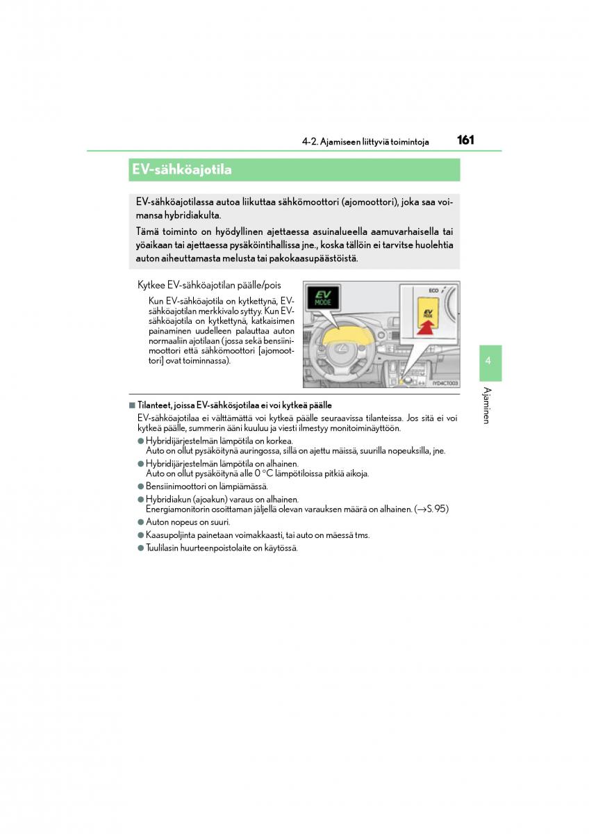 manual  Lexus CT200h omistajan kasikirja / page 161