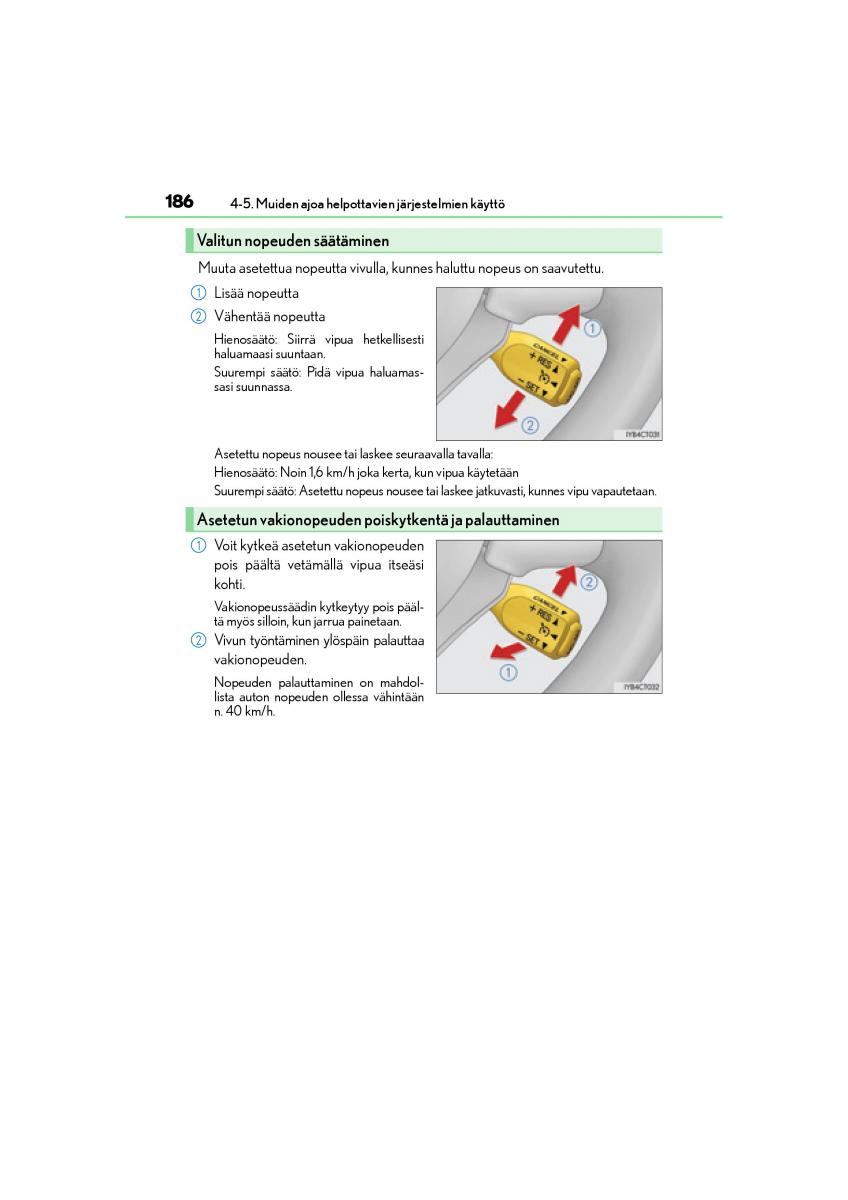 Lexus CT200h omistajan kasikirja / page 186
