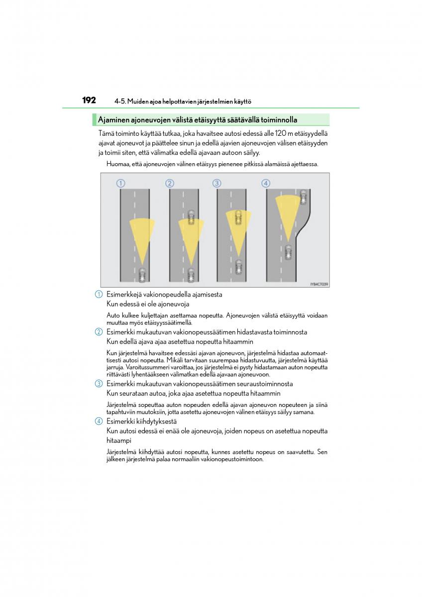 Lexus CT200h omistajan kasikirja / page 192
