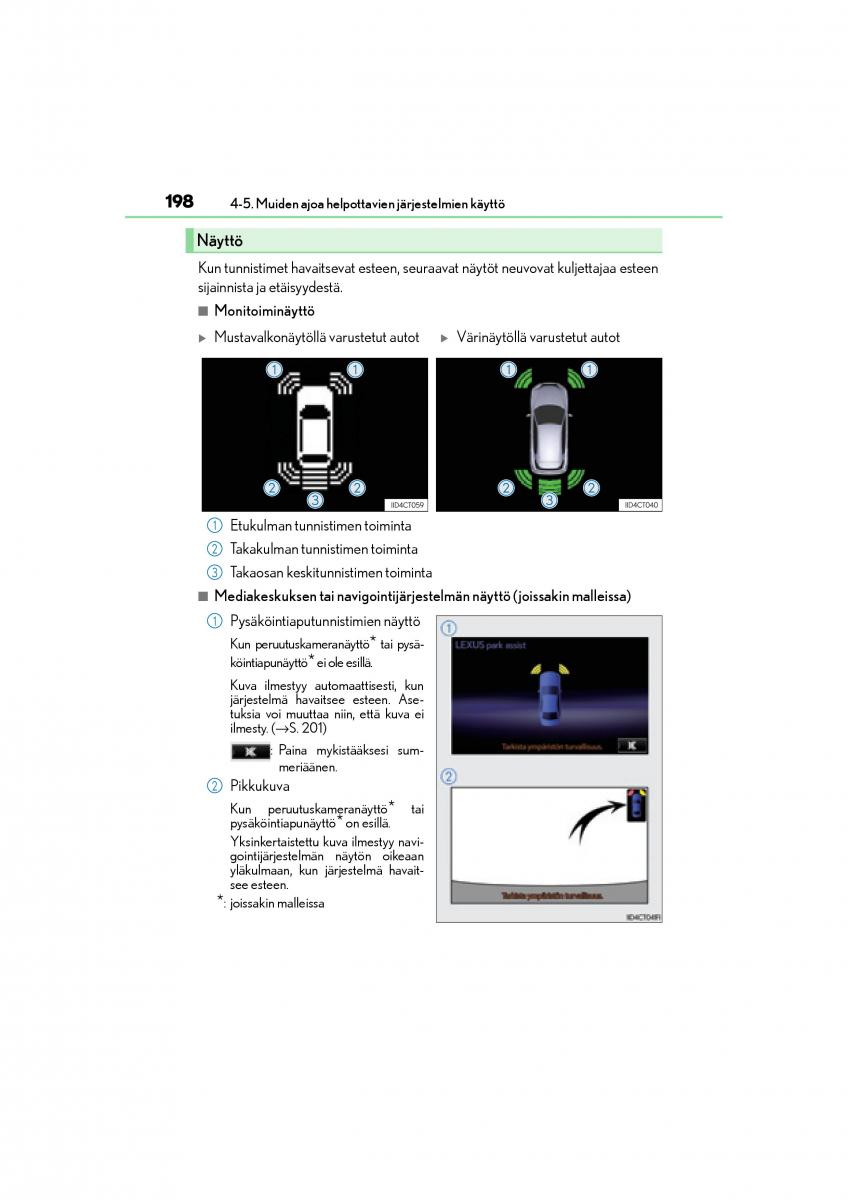 Lexus CT200h omistajan kasikirja / page 198