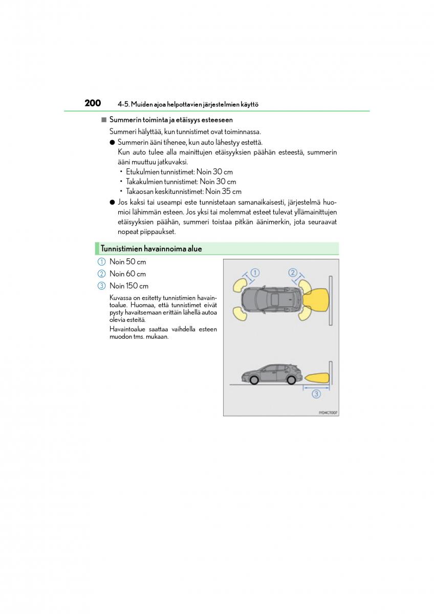 manual  Lexus CT200h omistajan kasikirja / page 200