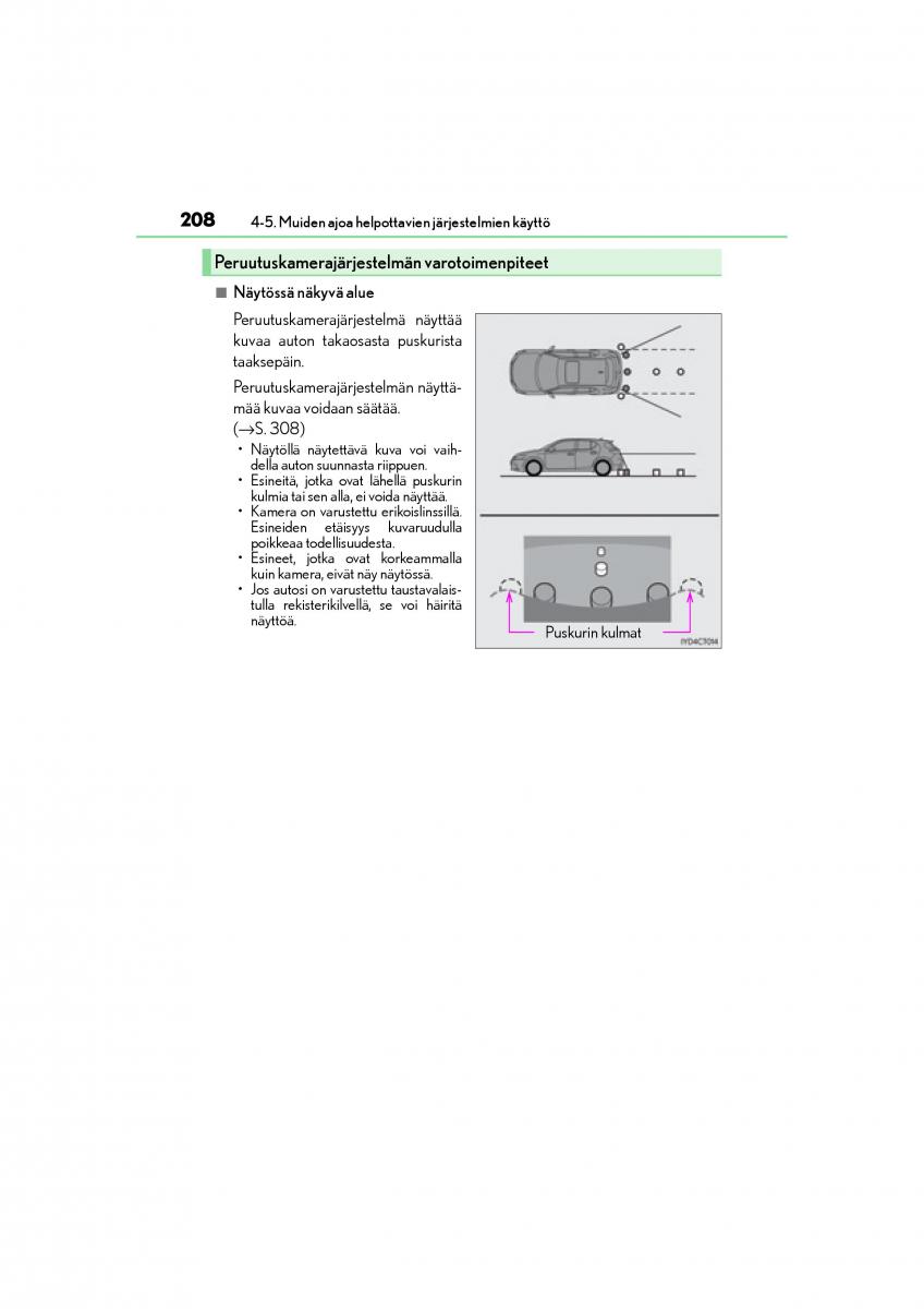 Lexus CT200h omistajan kasikirja / page 208