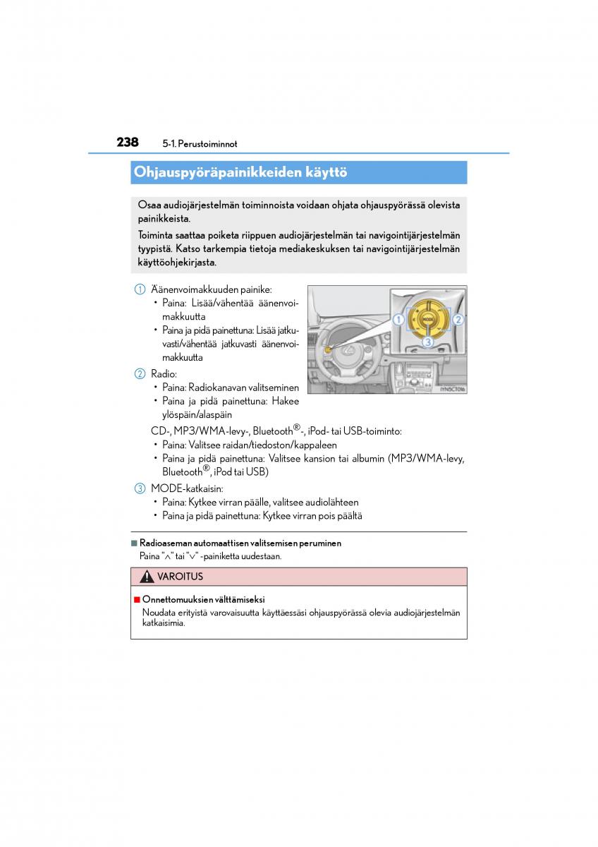 Lexus CT200h omistajan kasikirja / page 238