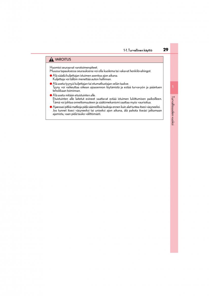 manual  Lexus CT200h omistajan kasikirja / page 29