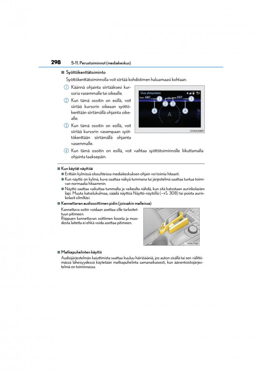 Lexus CT200h omistajan kasikirja / page 298