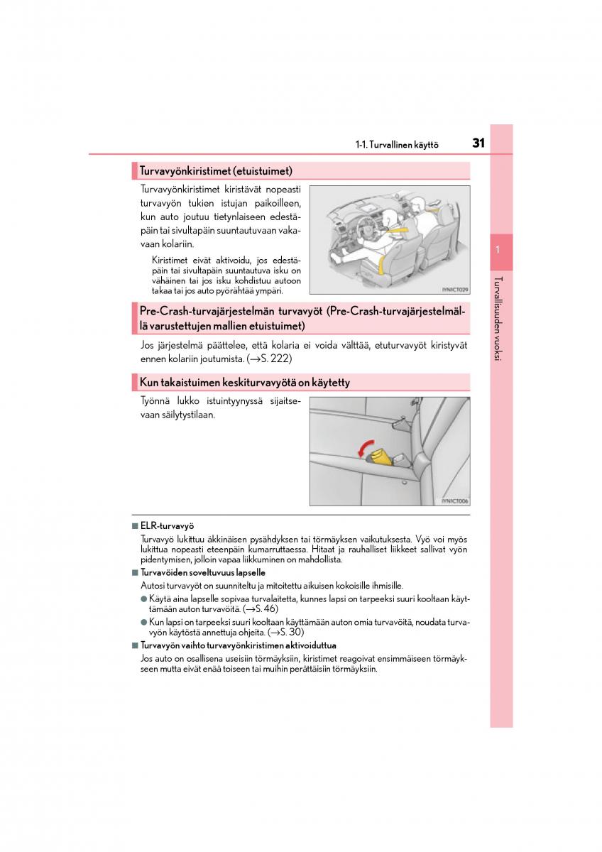 manual  Lexus CT200h omistajan kasikirja / page 31