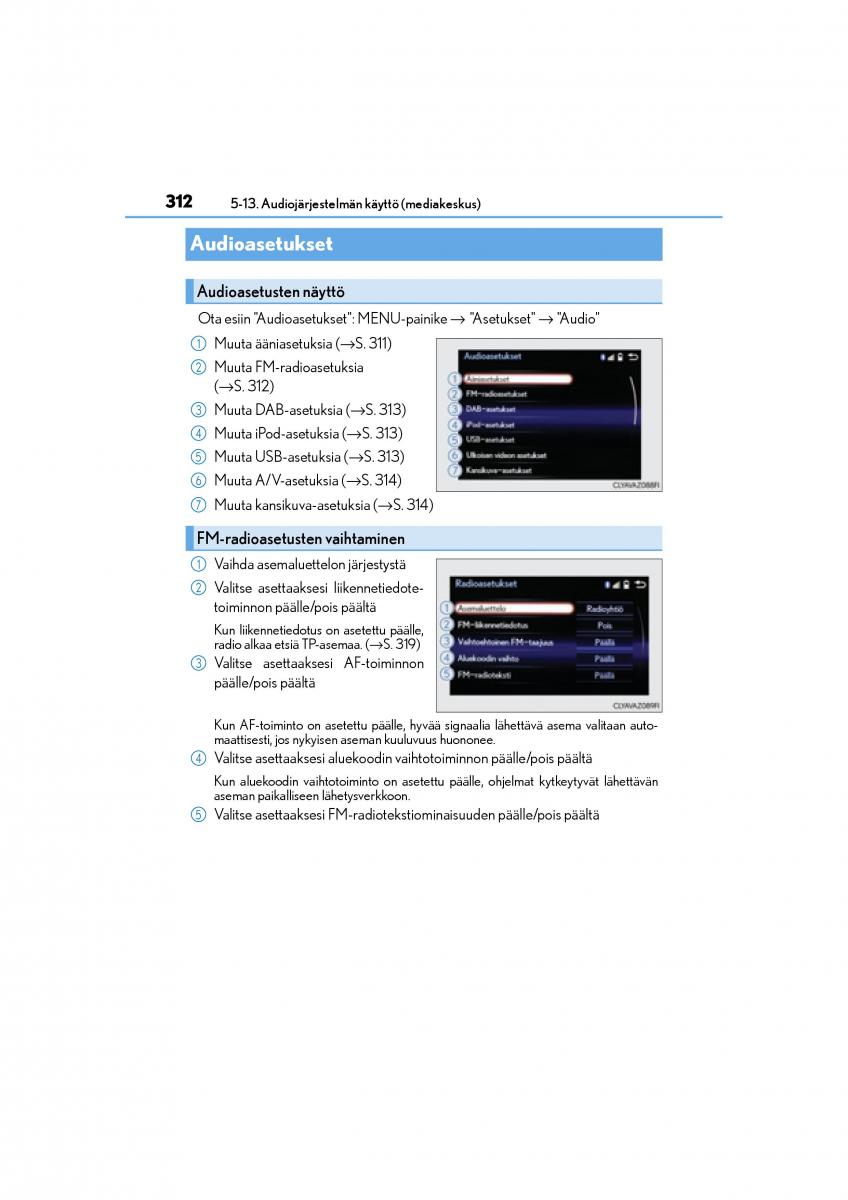 Lexus CT200h omistajan kasikirja / page 312