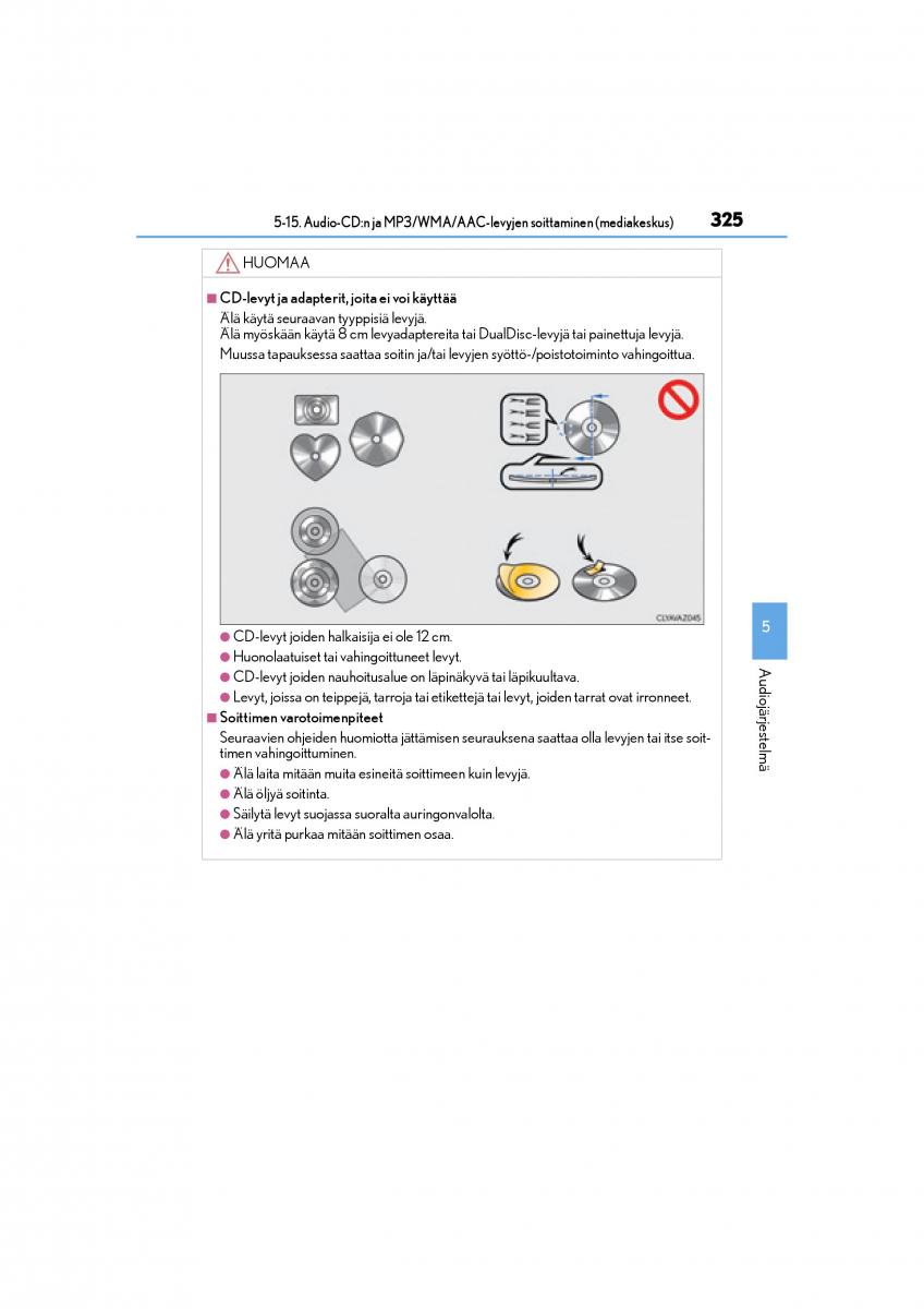 Lexus CT200h omistajan kasikirja / page 325