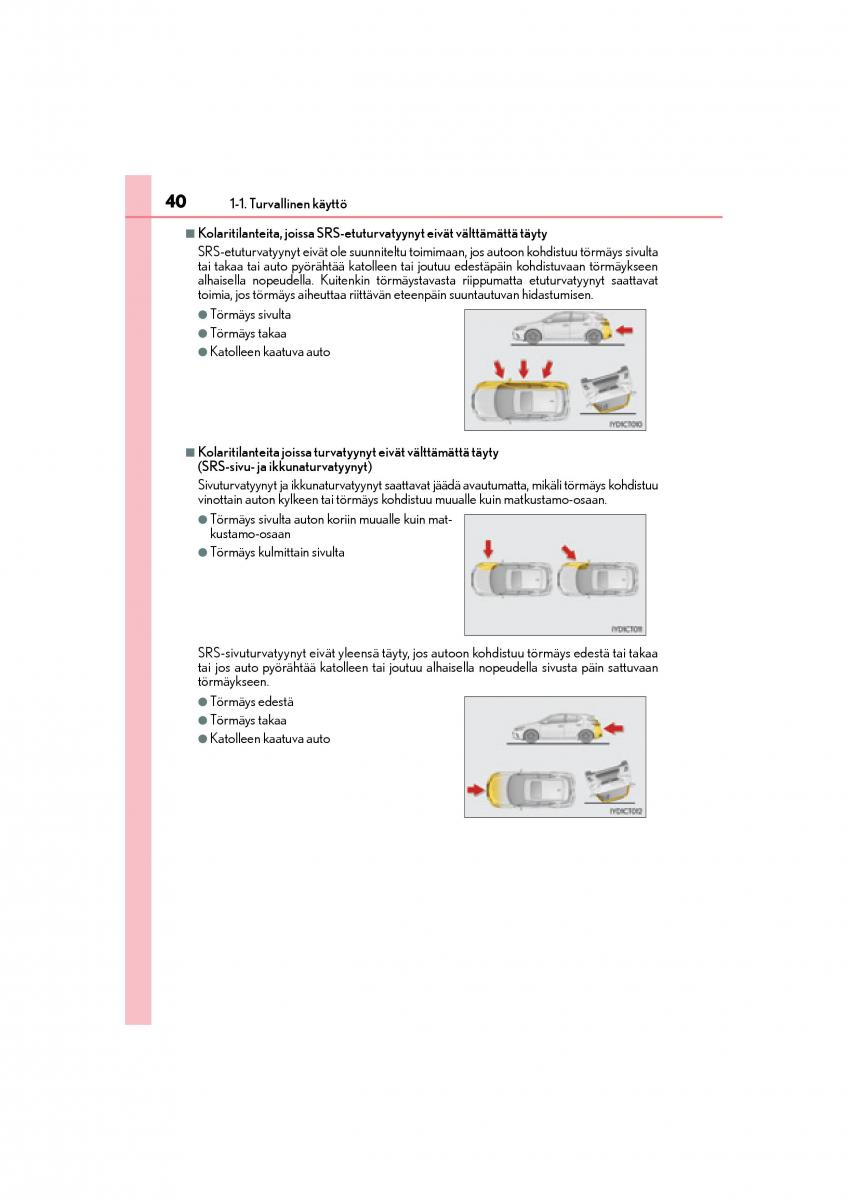 manual  Lexus CT200h omistajan kasikirja / page 40