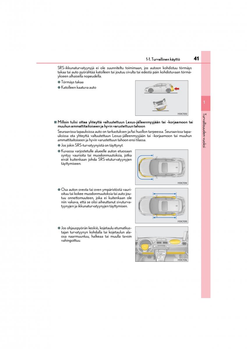 manual  Lexus CT200h omistajan kasikirja / page 41