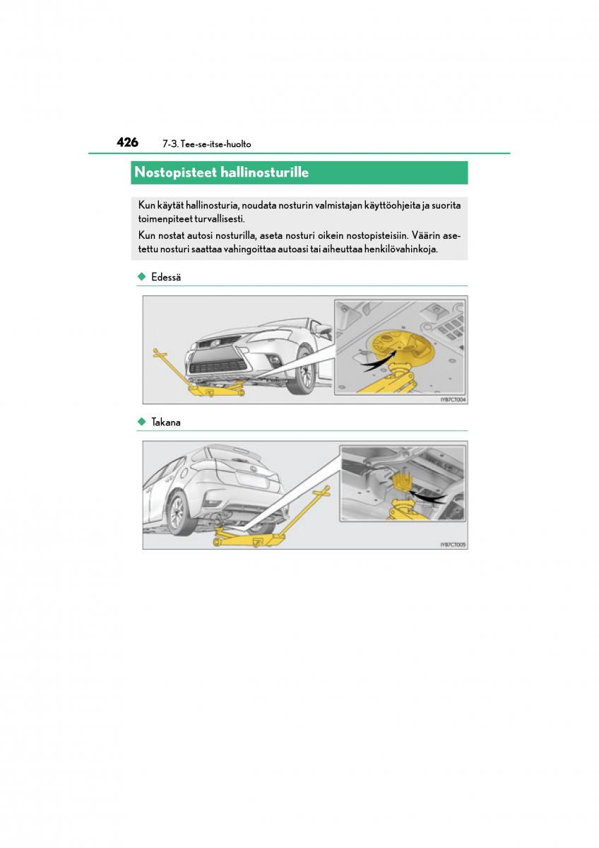 Lexus CT200h omistajan kasikirja / page 426