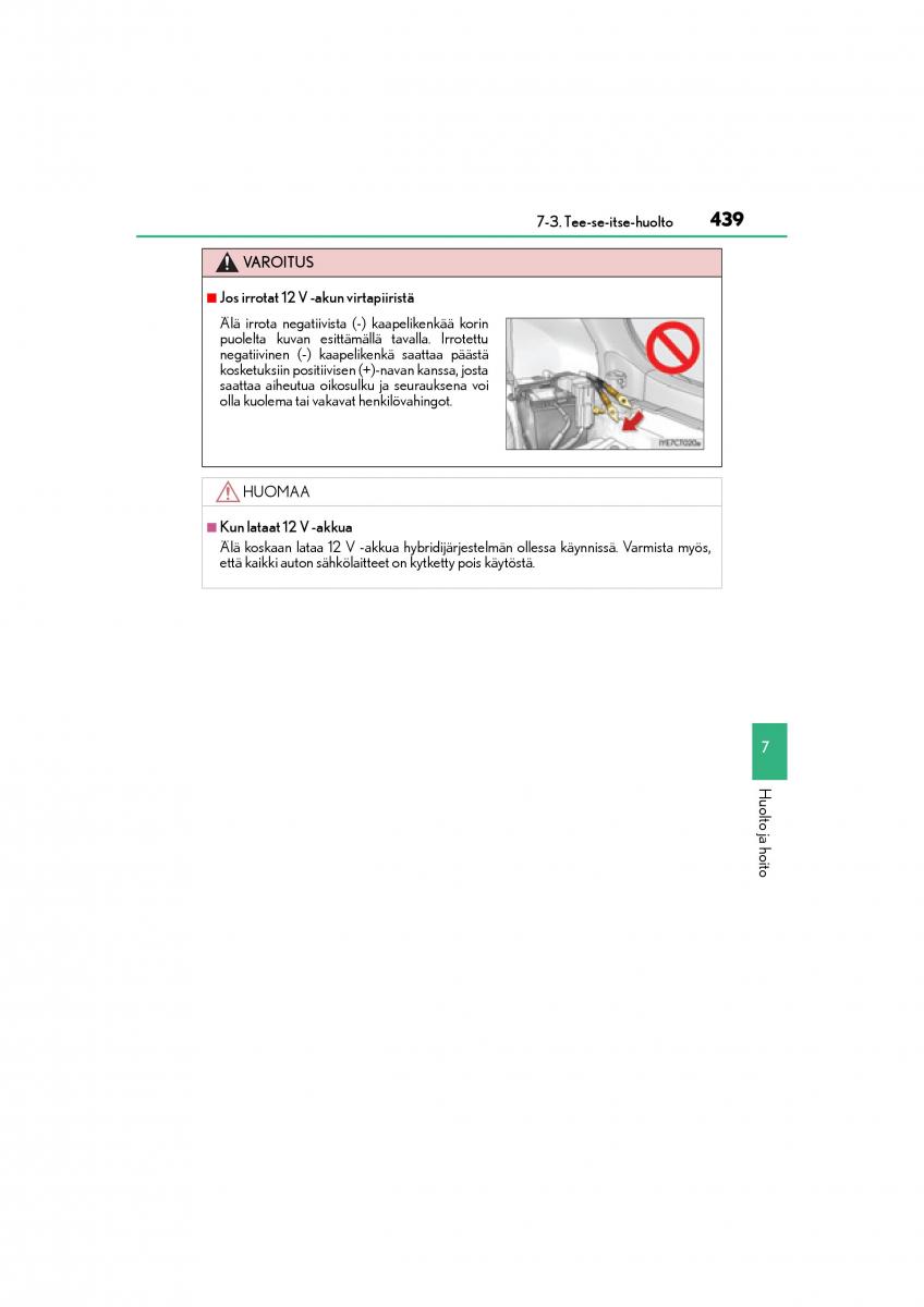 Lexus CT200h omistajan kasikirja / page 439