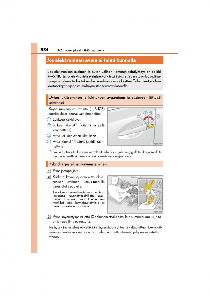 Lexus CT200h omistajan kasikirja / page 534