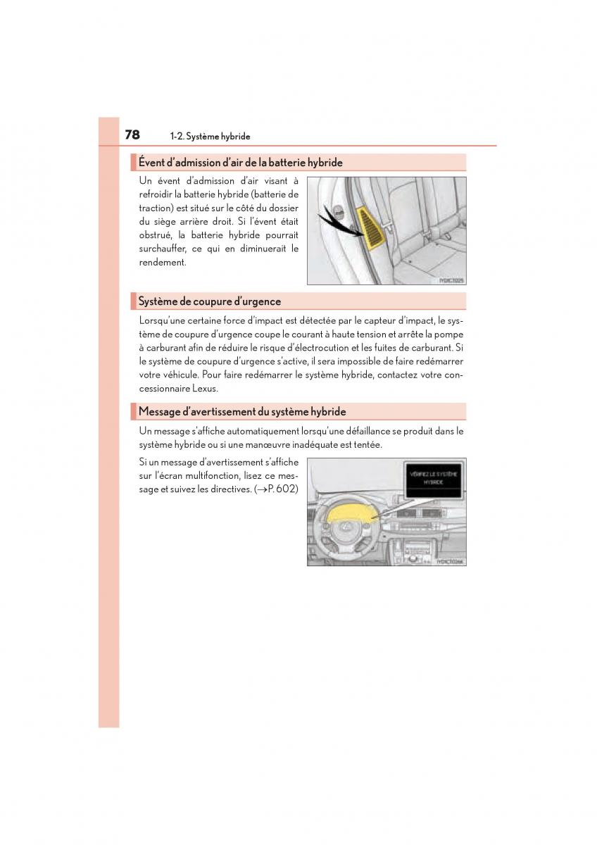 Lexus CT200h manuel du proprietaire / page 80