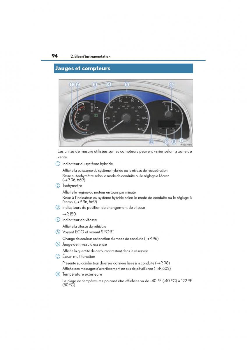 Lexus CT200h manuel du proprietaire / page 96