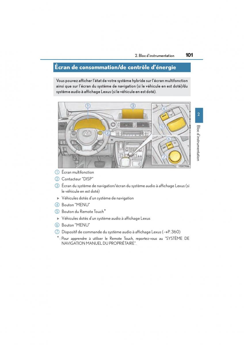 Lexus CT200h manuel du proprietaire / page 103