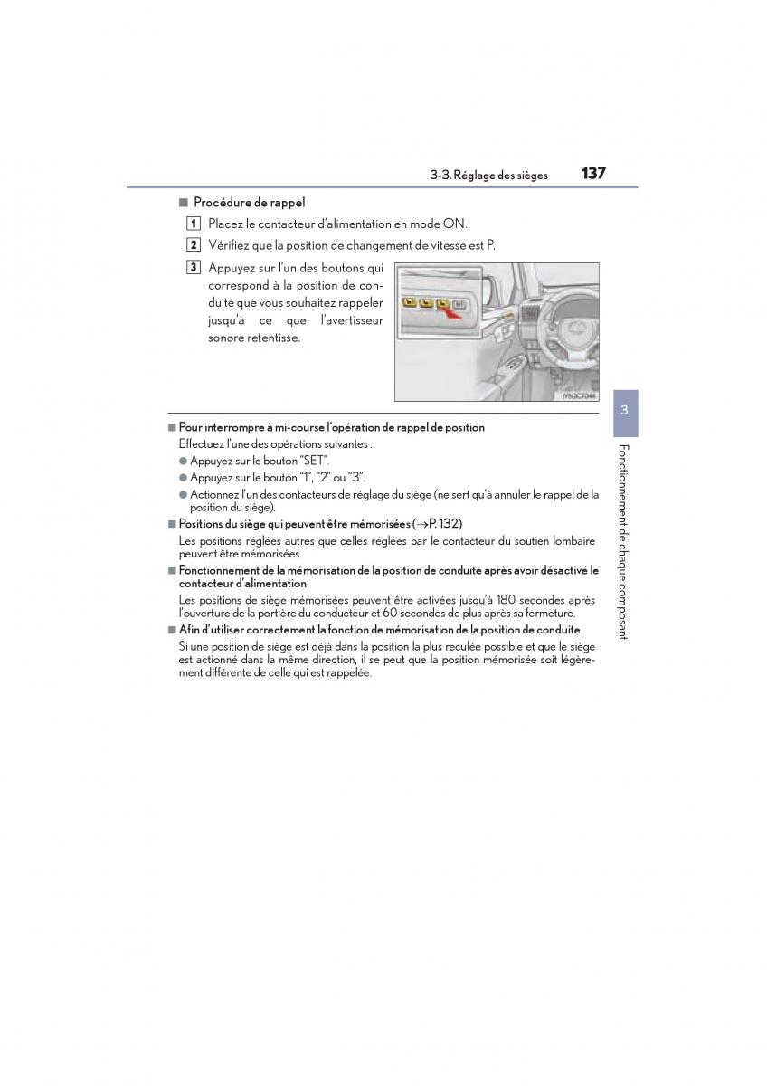 Lexus CT200h manuel du proprietaire / page 139