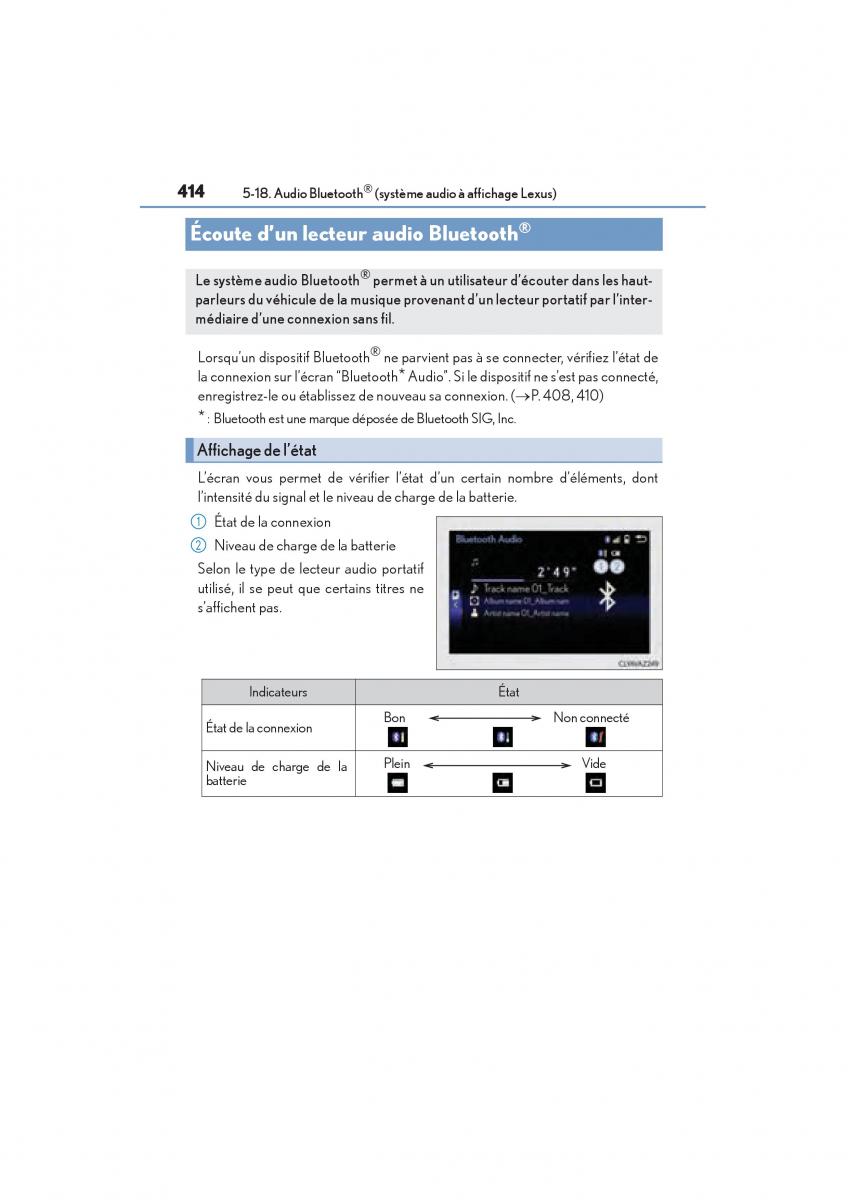 Lexus CT200h manuel du proprietaire / page 416