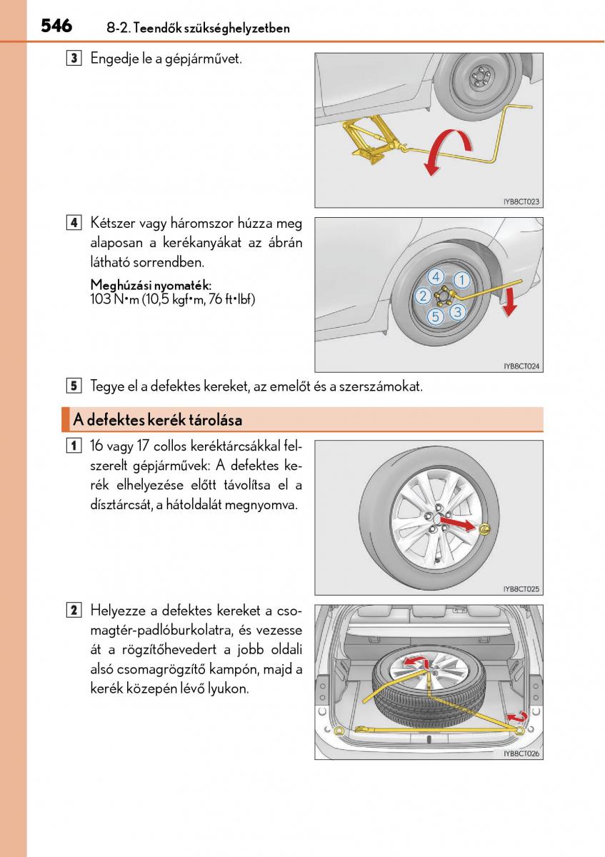 Lexus CT200h Kezelesi utmutato / page 546