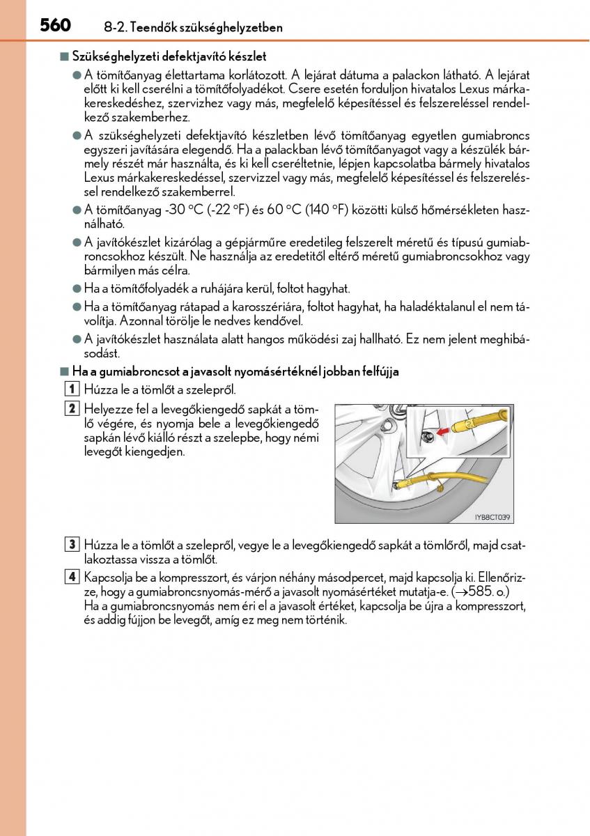 Lexus CT200h Kezelesi utmutato / page 560