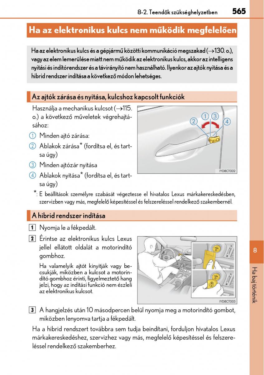 Lexus CT200h Kezelesi utmutato / page 565