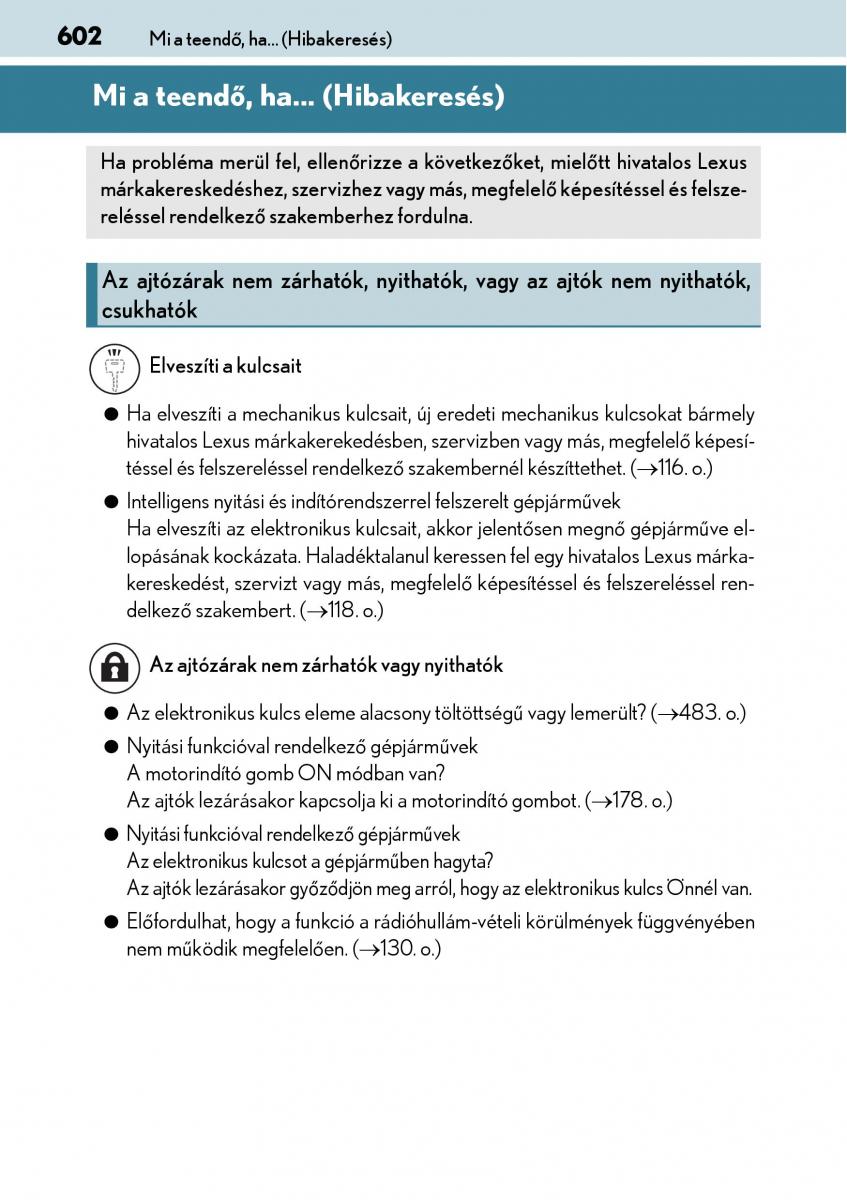 Lexus CT200h Kezelesi utmutato / page 602