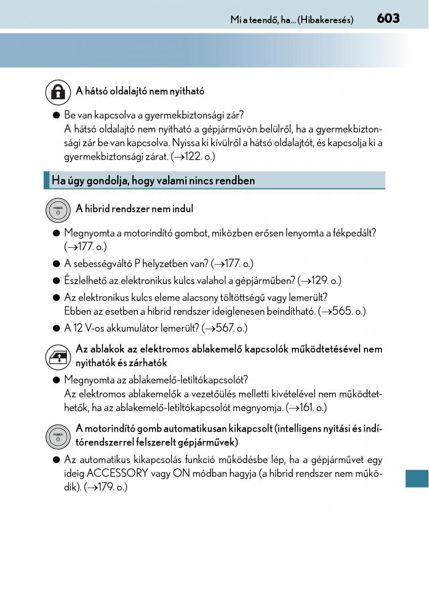 Lexus CT200h Kezelesi utmutato / page 603