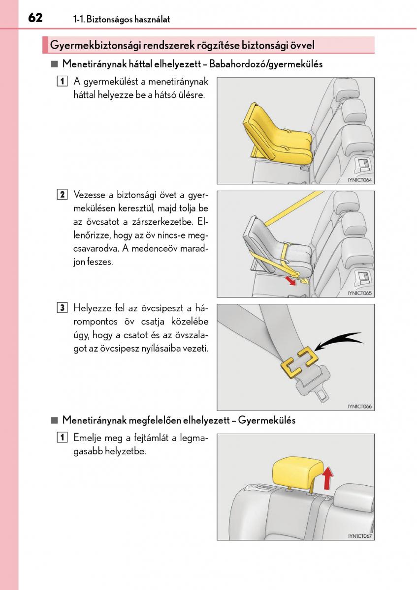 Lexus CT200h Kezelesi utmutato / page 62