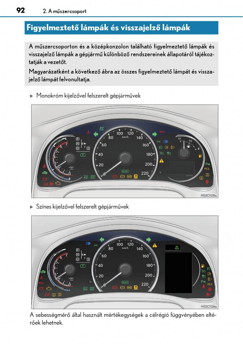 Lexus CT200h Kezelesi utmutato / page 92