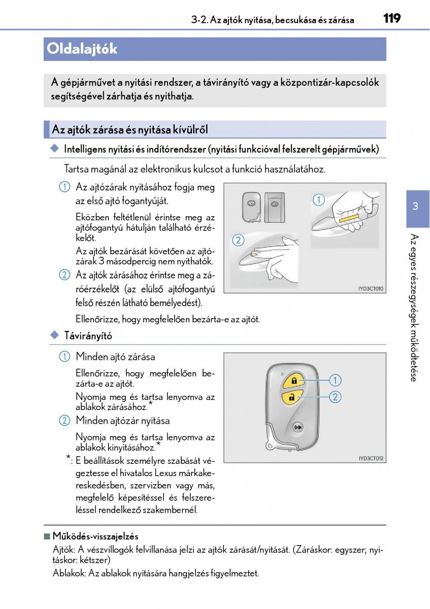 Lexus CT200h Kezelesi utmutato / page 119