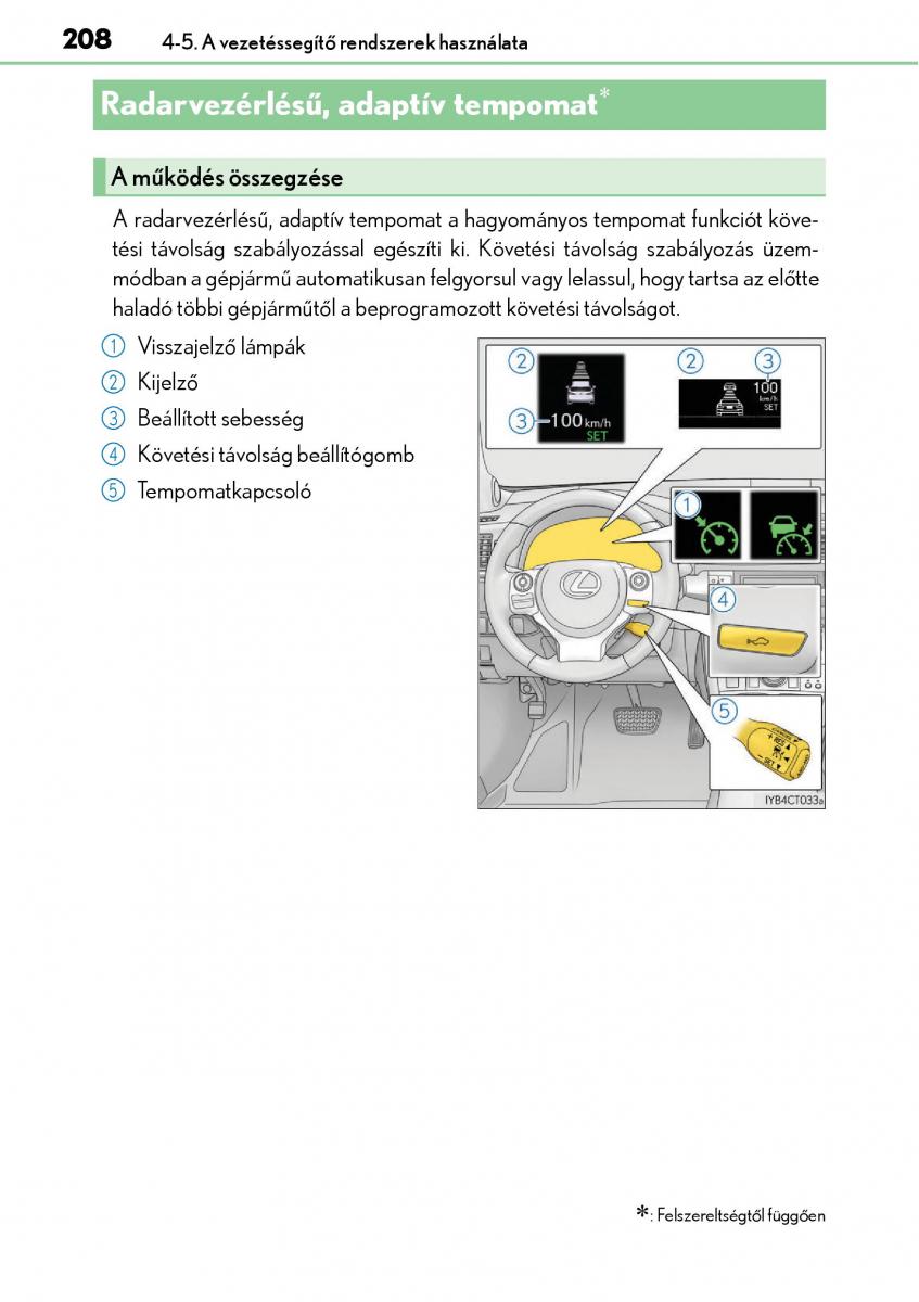 Lexus CT200h Kezelesi utmutato / page 208
