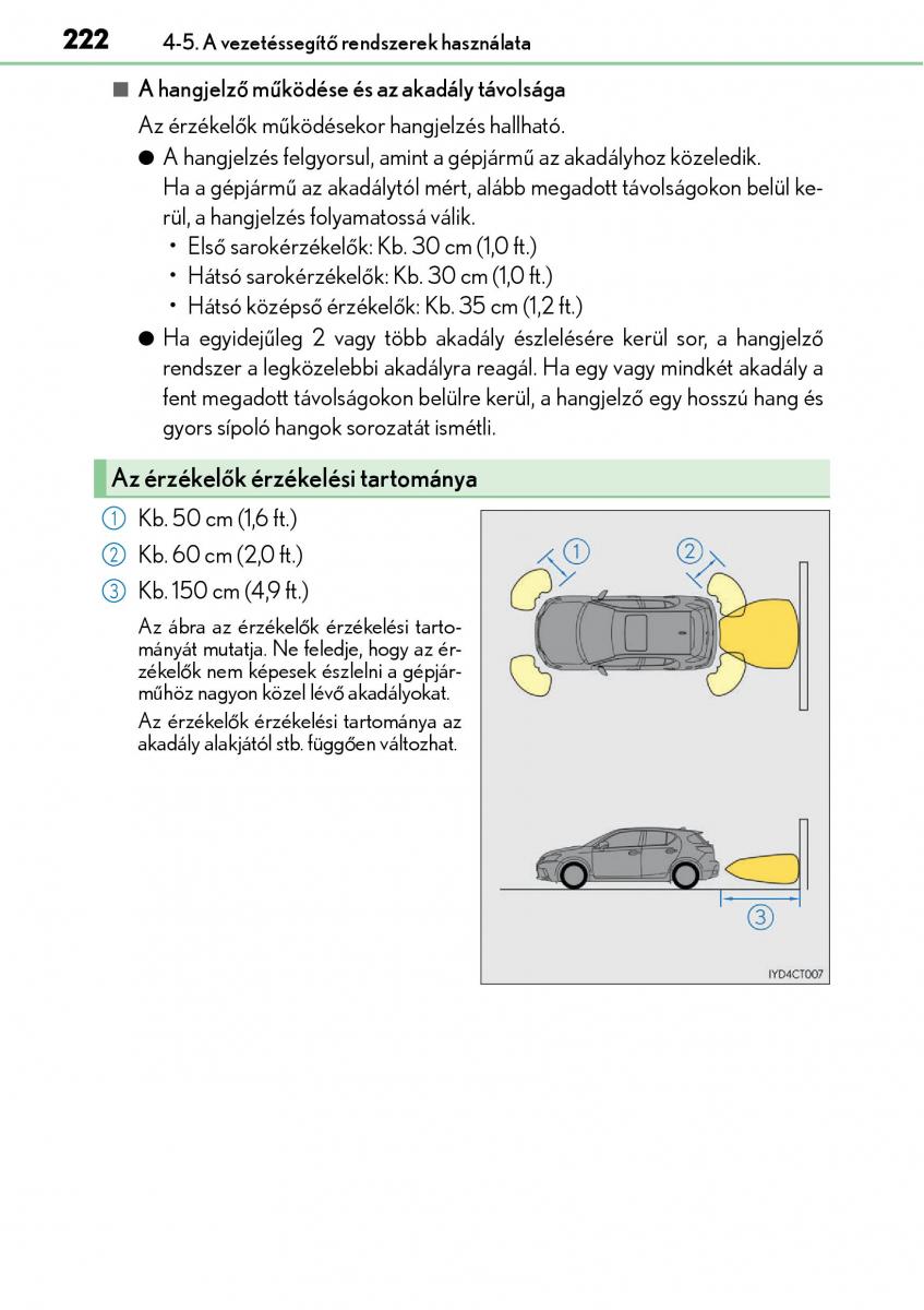 Lexus CT200h Kezelesi utmutato / page 222