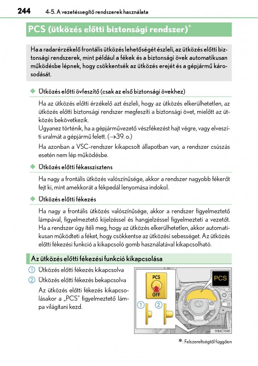Lexus CT200h Kezelesi utmutato / page 244