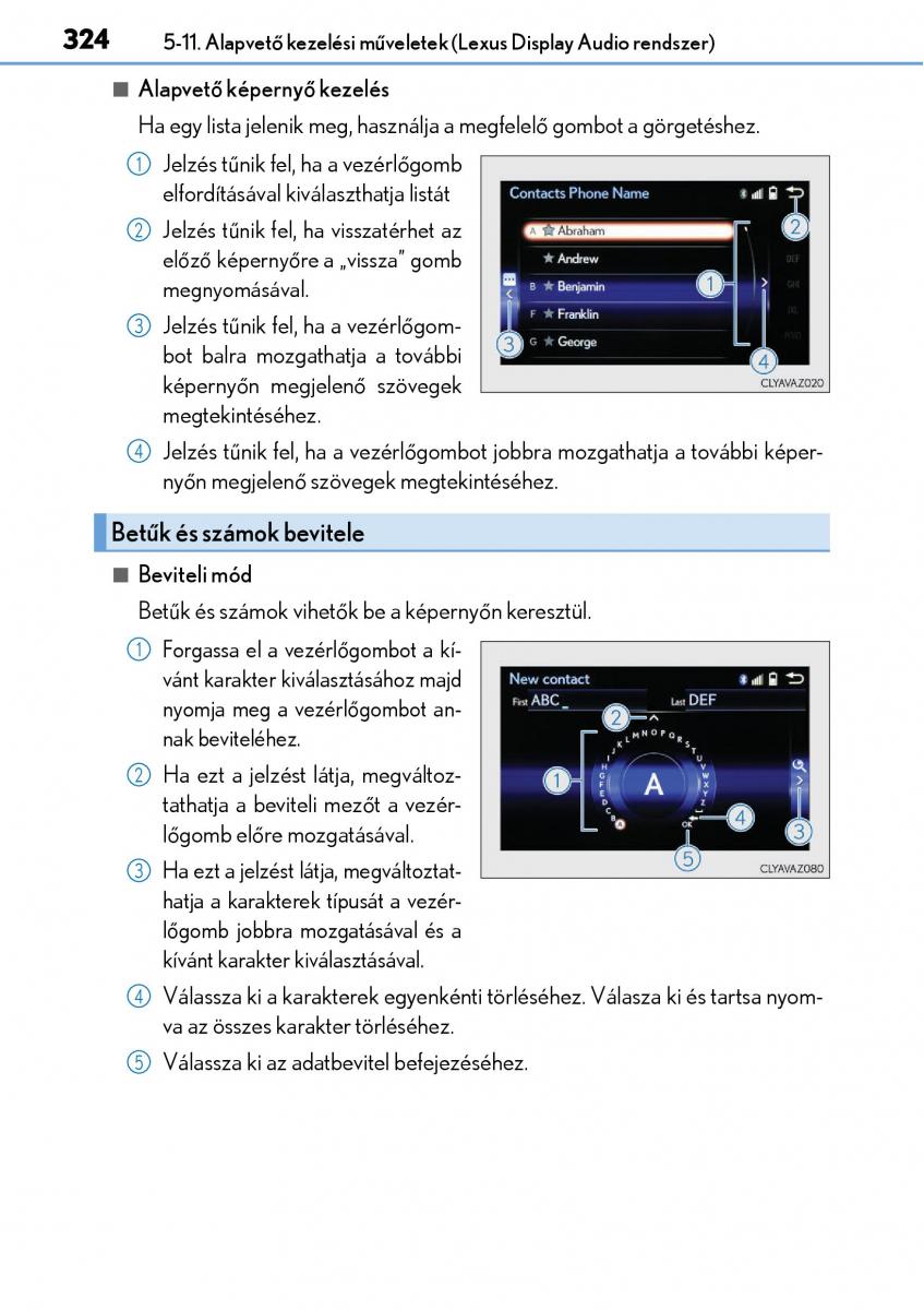 Lexus CT200h Kezelesi utmutato / page 324