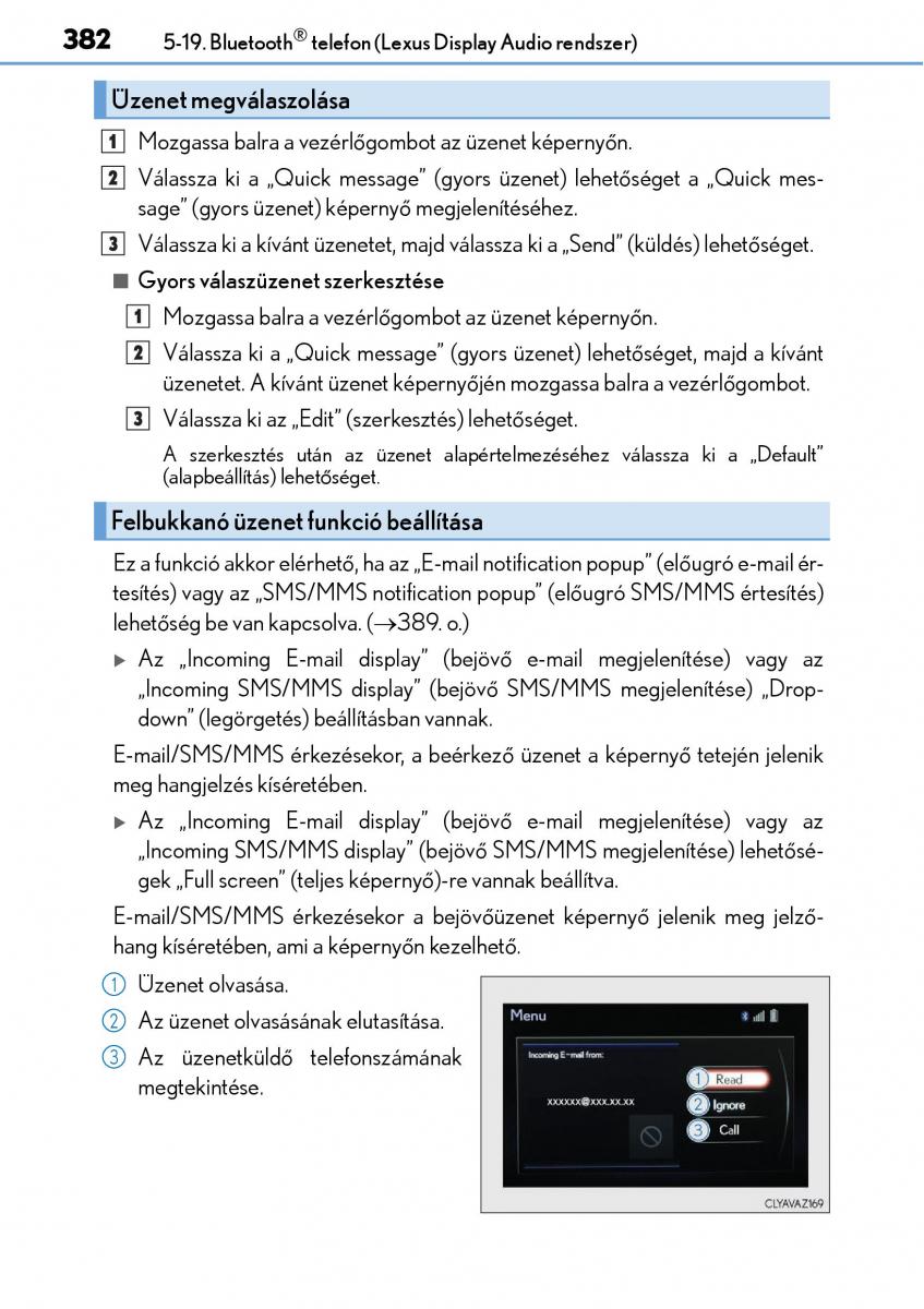 Lexus CT200h Kezelesi utmutato / page 382