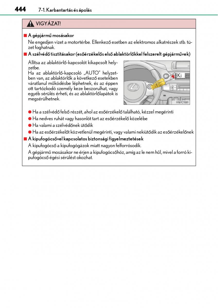 Lexus CT200h Kezelesi utmutato / page 444