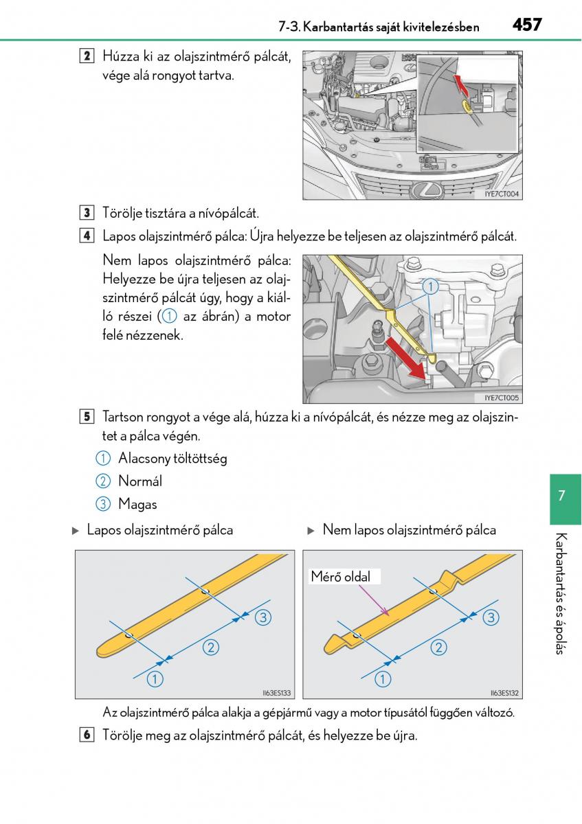 Lexus CT200h Kezelesi utmutato / page 457