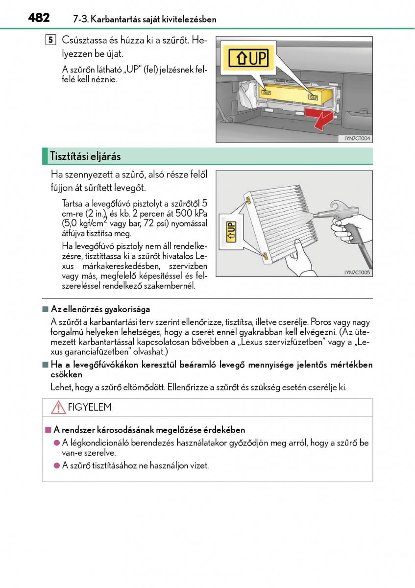 Lexus CT200h Kezelesi utmutato / page 482