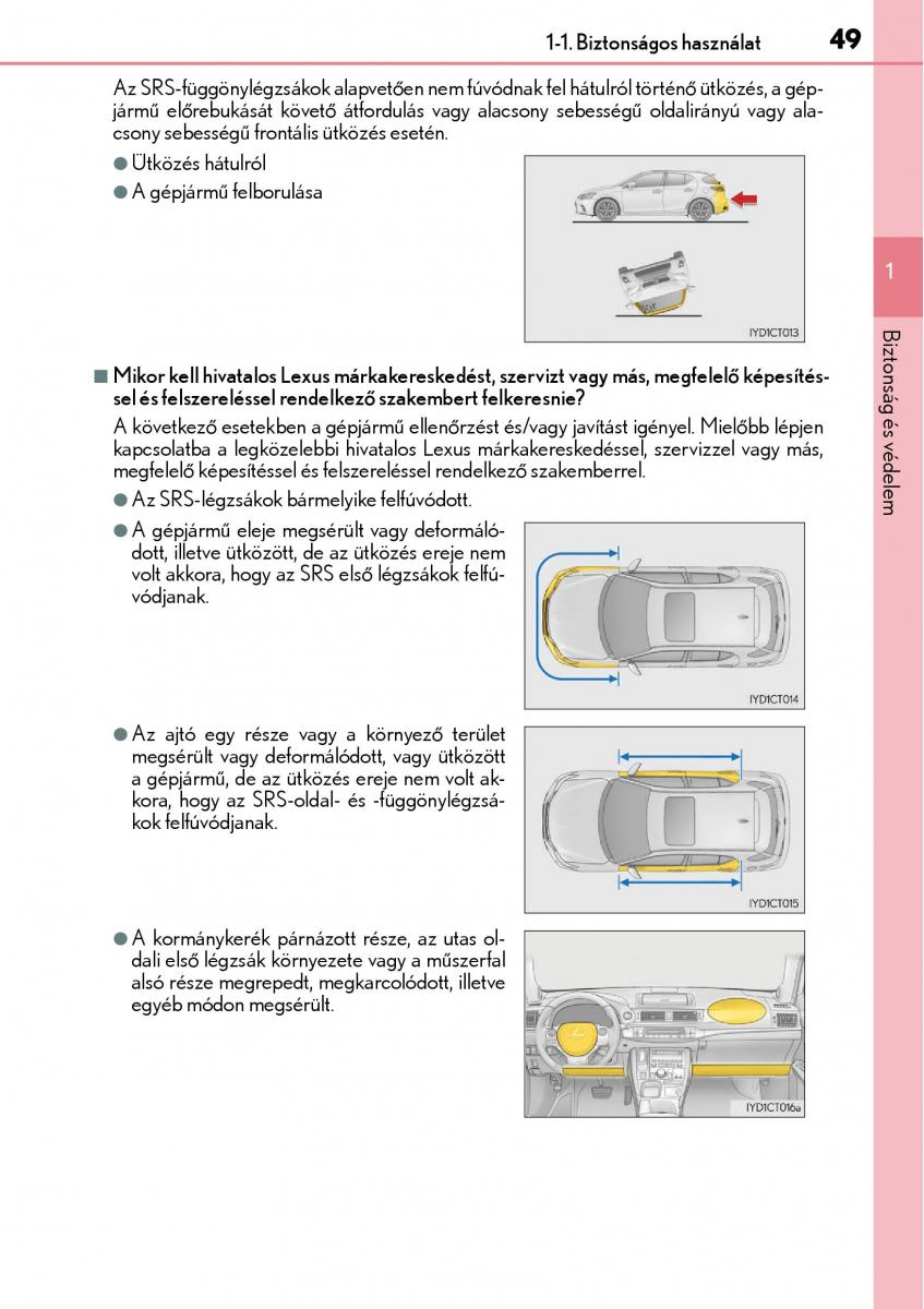 Lexus CT200h Kezelesi utmutato / page 49