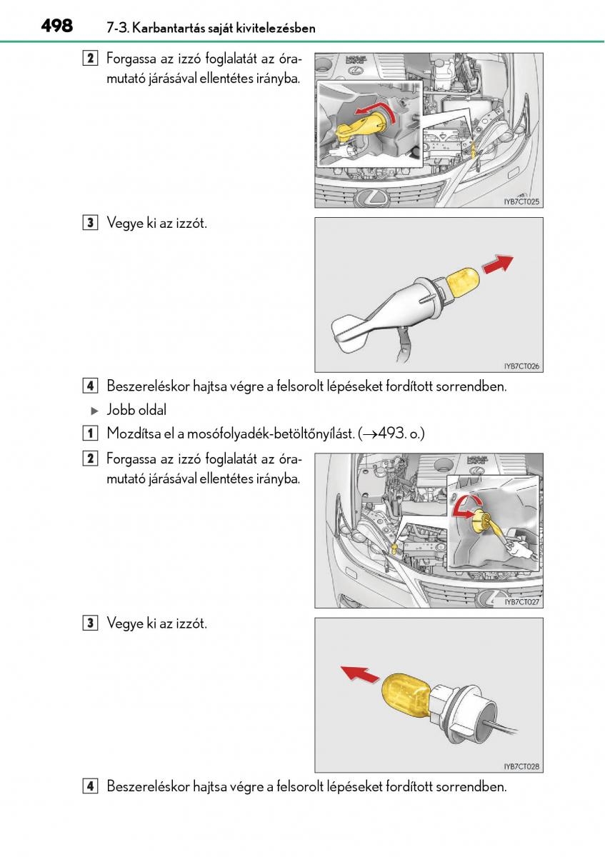 Lexus CT200h Kezelesi utmutato / page 498