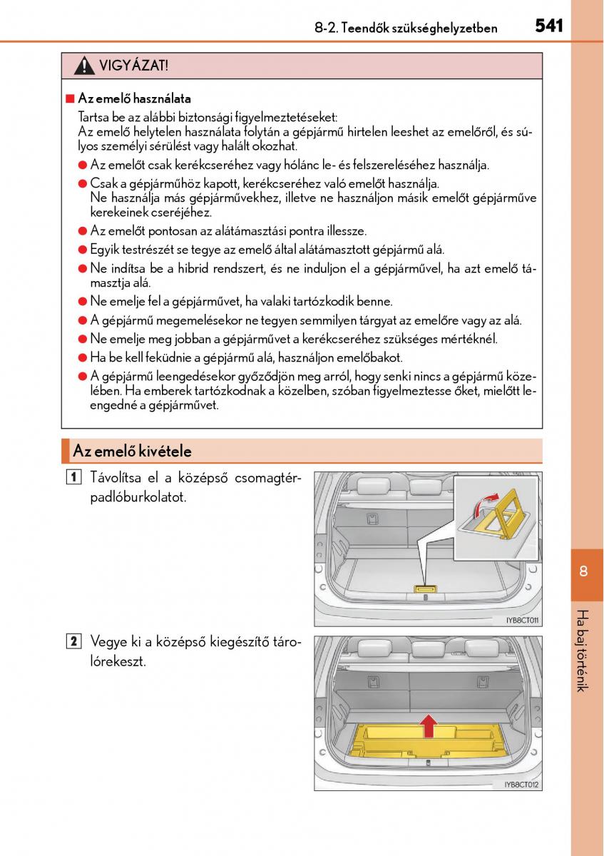 Lexus CT200h Kezelesi utmutato / page 541