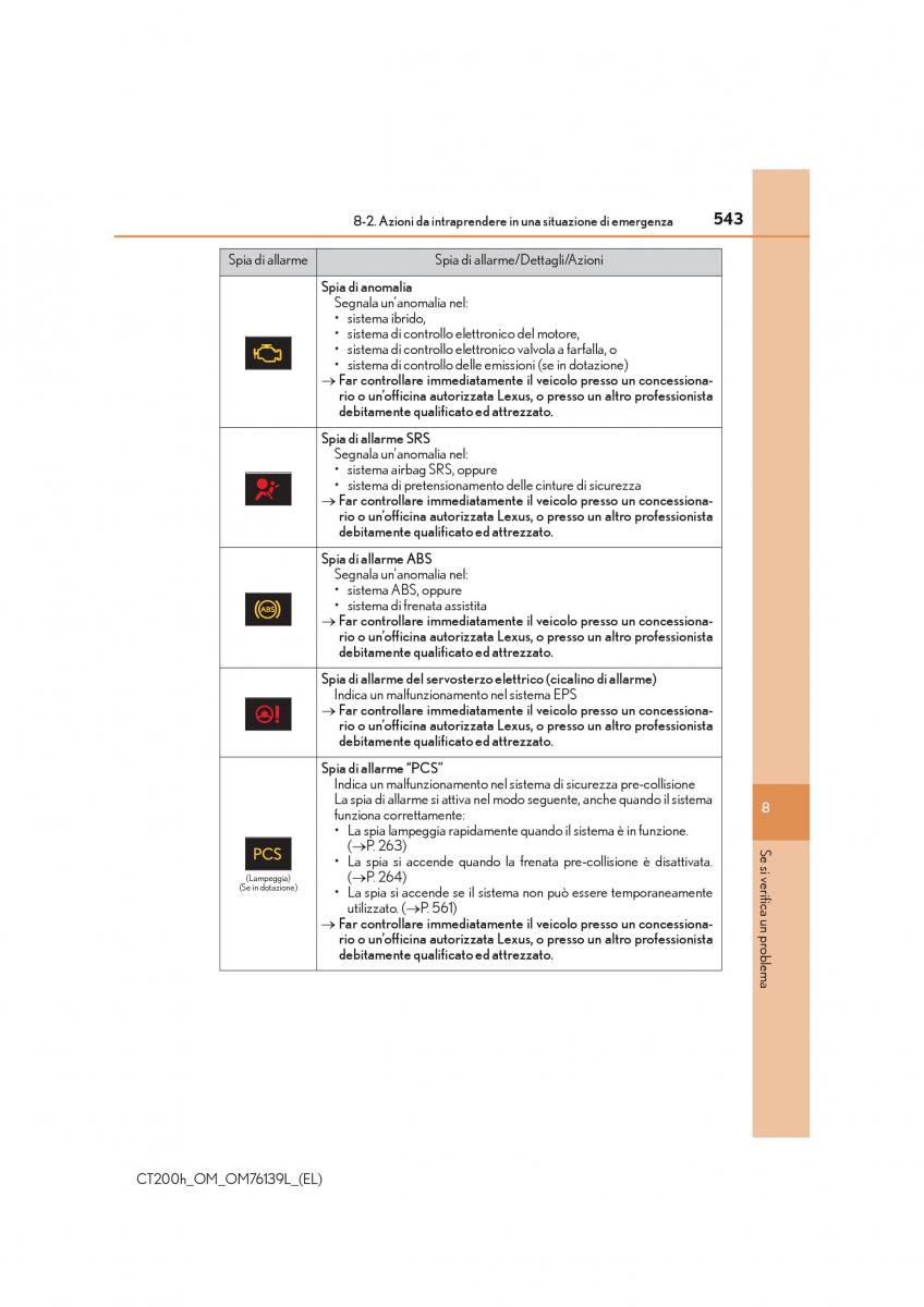 Lexus CT200h manuale del proprietario / page 543