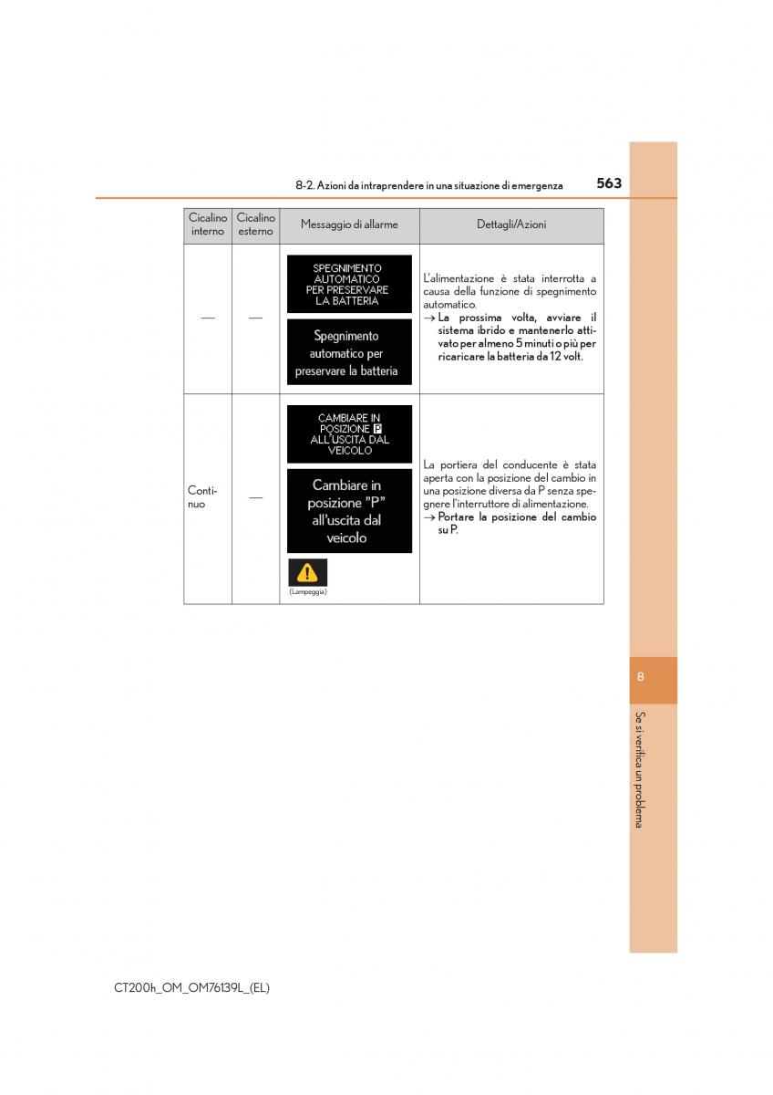 Lexus CT200h manuale del proprietario / page 563