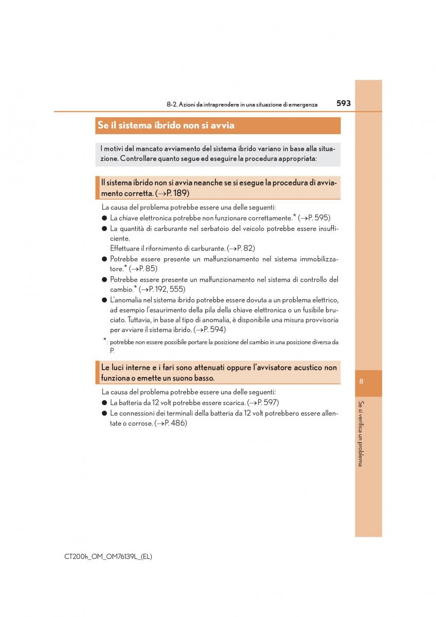 Lexus CT200h manuale del proprietario / page 593